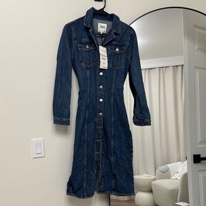 Zara Dark Blue Denim Dress